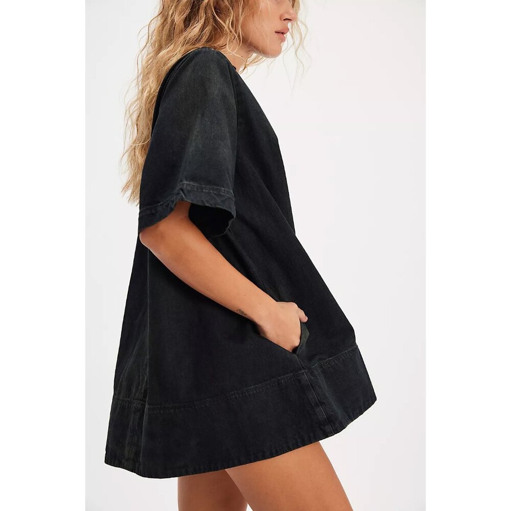 FREE PEOPLE Harlow Mini Dress / Anthracite - Picture 2 of 6